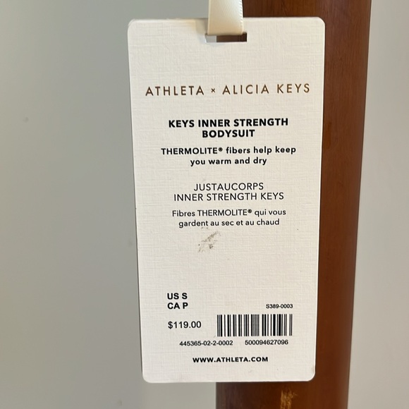 NWT Sparkly Athleta x Alicia Keys  mock turtleneck bodysuit Sz S - Picture 5 of 7